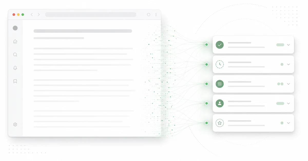 Notion alternative workflow: a clipped article turning into a single dated next action