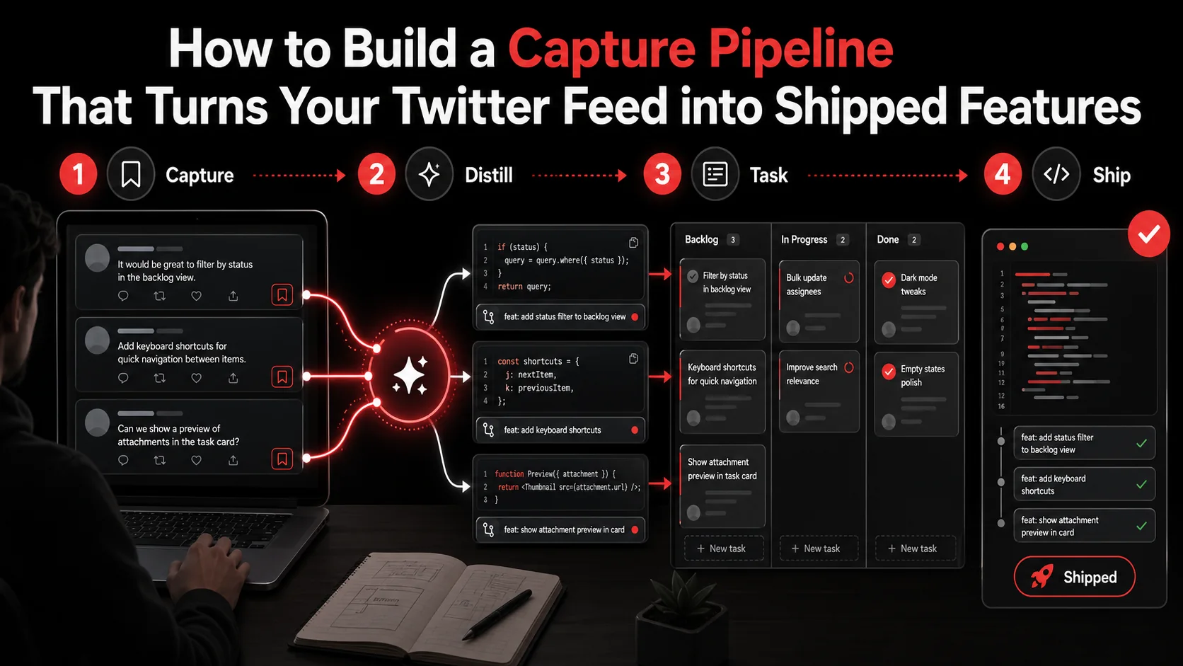 How to Build a 'Capture Pipeline' That Turns Your Twitter Feed into Shipped Features