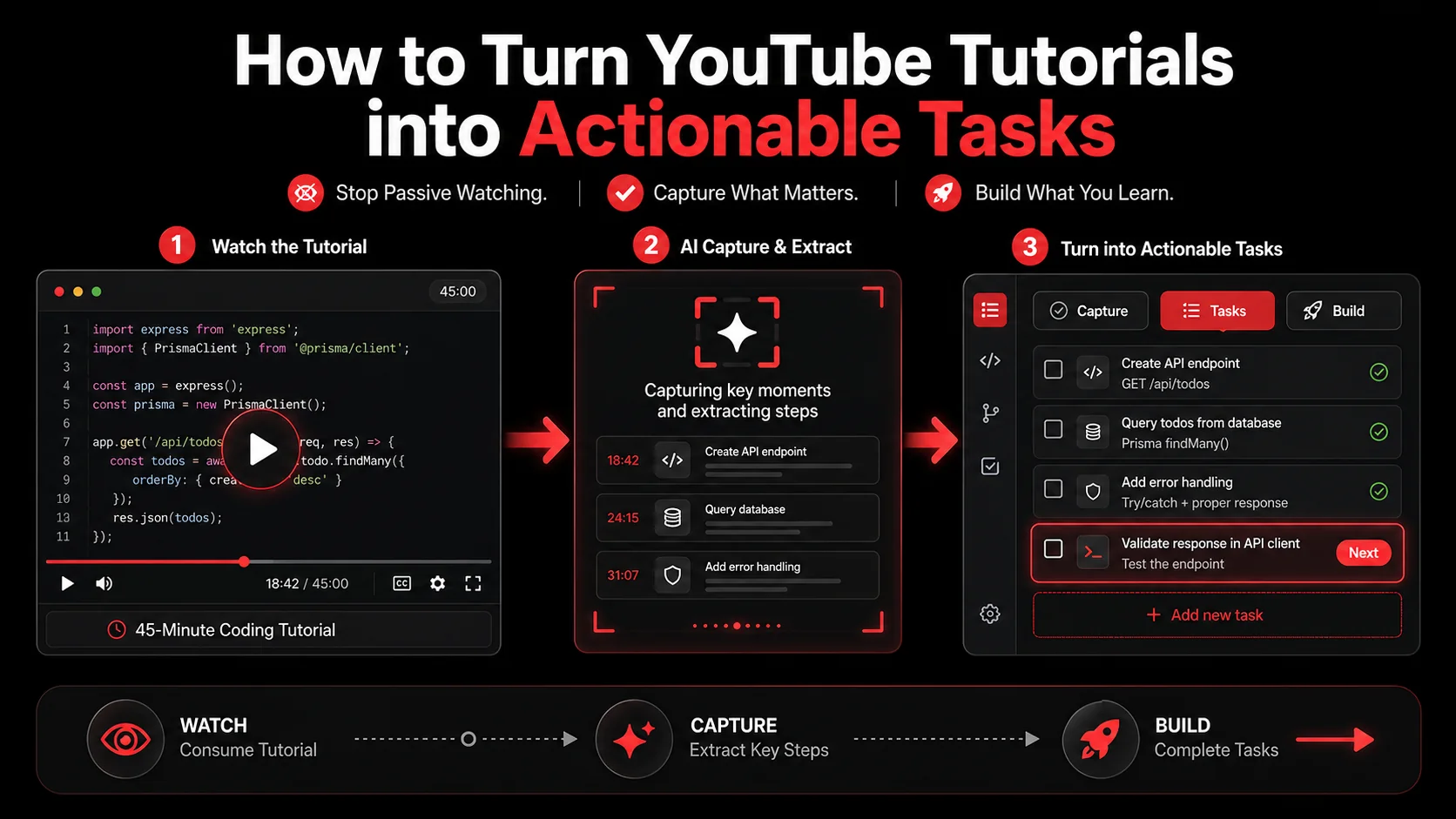 How to Turn YouTube Tutorials into Actionable Tasks
